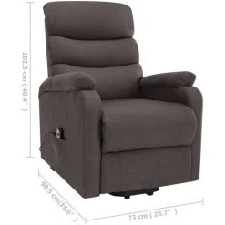 Fauteuil Inclinable De Massage Tissu Taupe Modèle 2 VidaXL 9 Fauteuil Inclinable De Massage Tissu Taupe Modèle 2 VidaXL -Pas Cher Fauteuil Magasin 26980044 3