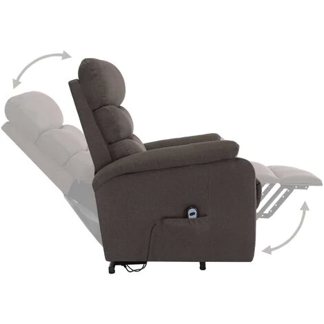 Fauteuil Inclinable De Massage Tissu Taupe Modèle 2 VidaXL 7 Fauteuil Inclinable De Massage Tissu Taupe Modèle 2 VidaXL – Image 5