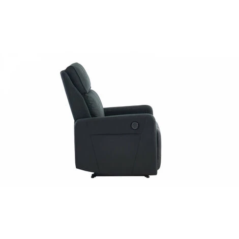 HOMIFAB Fauteuil Relax électrique En Tissu Anthracite Et Simili Cuir Noir Mat - Collection Côme - Gris Anthracite 6 HOMIFAB Fauteuil Relax électrique En Tissu Anthracite Et Simili Cuir Noir Mat - Collection Côme - Gris Anthracite – Image 4