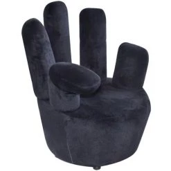 TRUE DEAL Chaise En Forme De Main Noir Velours