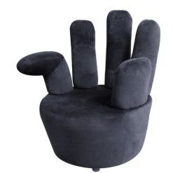 TRUE DEAL Chaise En Forme De Main Noir Velours 9 TRUE DEAL Chaise En Forme De Main Noir Velours -Pas Cher Fauteuil Magasin 27272871 3
