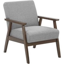 BELIANI Fauteuil En Tissu Gris - Gris