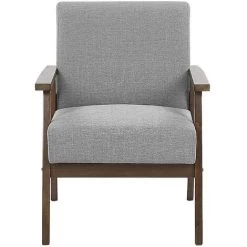 BELIANI Fauteuil En Tissu Gris - Gris -Pas Cher Fauteuil Magasin 27300640 4