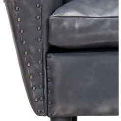 ASUPERMALL Fauteuil Tube Gris 77x65x79 Cm Cuir Veritable -Pas Cher Fauteuil Magasin 27304130 4