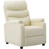 ASUPERMALL Fauteuil Inclinable Creme Similicuir -Pas Cher Fauteuil Magasin 27304156 1
