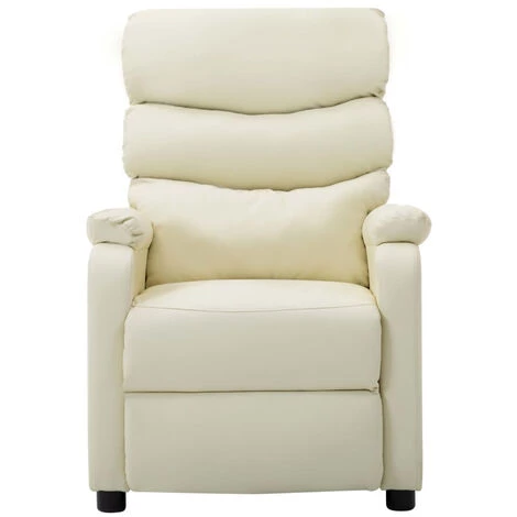 ASUPERMALL Fauteuil Inclinable Creme Similicuir 4 ASUPERMALL Fauteuil Inclinable Creme Similicuir – Image 2