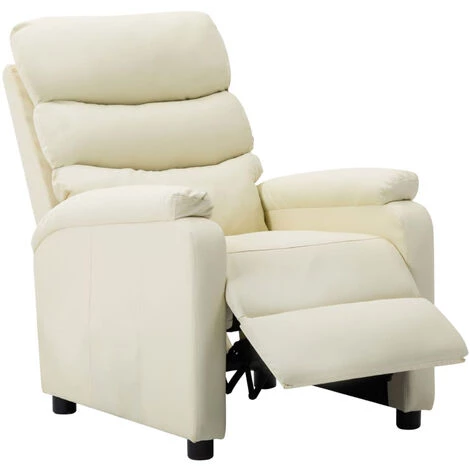 ASUPERMALL Fauteuil Inclinable Creme Similicuir 5 ASUPERMALL Fauteuil Inclinable Creme Similicuir – Image 3