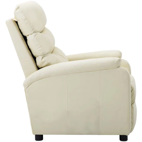 ASUPERMALL Fauteuil Inclinable Creme Similicuir 6 ASUPERMALL Fauteuil Inclinable Creme Similicuir – Image 4