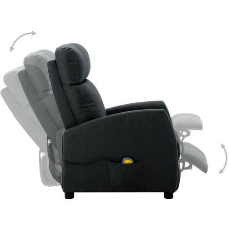 ASUPERMALL Fauteuil De Massage Inclinable Gris Fonce Tissu 6 ASUPERMALL Fauteuil De Massage Inclinable Gris Fonce Tissu – Image 4