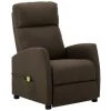 ASUPERMALL Fauteuil De Massage Inclinable Marron Tissu -Pas Cher Fauteuil Magasin 27304166 1