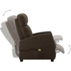ASUPERMALL Fauteuil De Massage Inclinable Marron Tissu -Pas Cher Fauteuil Magasin 27304166 3