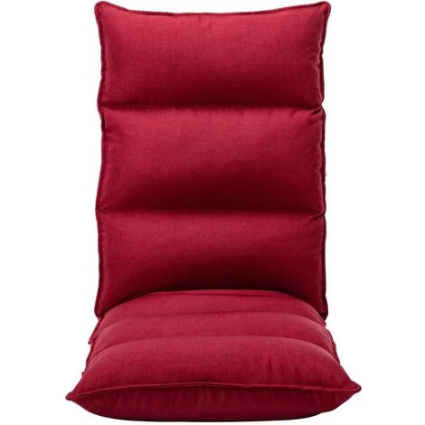 Chaise Pliable De Sol Rouge Bordeaux Tissu VidaXL 4 Chaise Pliable De Sol Rouge Bordeaux Tissu VidaXL – Image 2