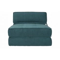 MILIBOO Chauffeuse Convertible Design Effet Velours Bleu Pétrole KATY - Bleu Canard Velours