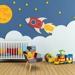 THE HOME DECO FACTORY Fauteuil Helsinki Patchwork Pour Enfant - Bleu -Pas Cher Fauteuil Magasin 27375223 2