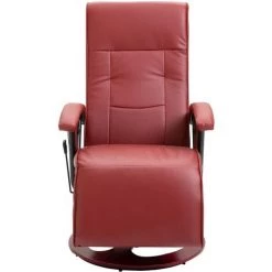 YOUTHUP Fauteuil TV Pivotant Rouge Bordeaux Similicuir - Rouge -Pas Cher Fauteuil Magasin 27391802 3