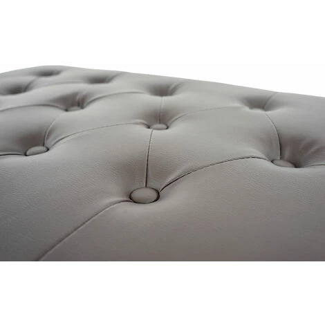 HHG Fauteuil De Luxe Lounge Relax Chesterfield Avec Pouf, Similicuir ~ Pieds Ronds, Brun Antique 5 HHG Fauteuil De Luxe Lounge Relax Chesterfield Avec Pouf, Similicuir ~ Pieds Ronds, Brun Antique – Image 3