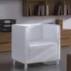 ASUPERMALL Fauteuil Cube Blanc Similicuir