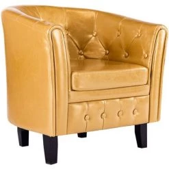 ASUPERMALL Fauteuil Dore Similicuir -Pas Cher Fauteuil Magasin 27555548 3