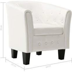 ASUPERMALL Fauteuil Blanc Similicuir -Pas Cher Fauteuil Magasin 27555553 5