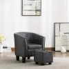 ASUPERMALL Fauteuil Avec Repose-pied Gris Similicuir -Pas Cher Fauteuil Magasin 27555555 1
