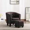 ASUPERMALL Fauteuil Avec Repose-pied Marron Similicuir -Pas Cher Fauteuil Magasin 27555556 1
