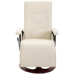 ASUPERMALL Fauteuil TV Pivotant Creme Similicuir -Pas Cher Fauteuil Magasin 27555617 3
