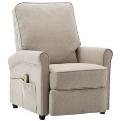ASUPERMALL Fauteuil De Massage Creme Tissu -Pas Cher Fauteuil Magasin 27555638 2