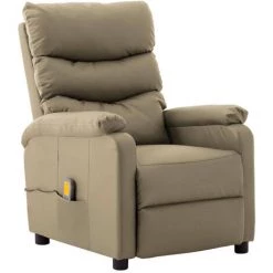 ASUPERMALL Fauteuil De Massage Inclinable Cappuccino Similicuir