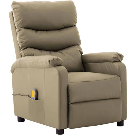ASUPERMALL Fauteuil De Massage Inclinable Cappuccino Similicuir 3 ASUPERMALL Fauteuil De Massage Inclinable Cappuccino Similicuir