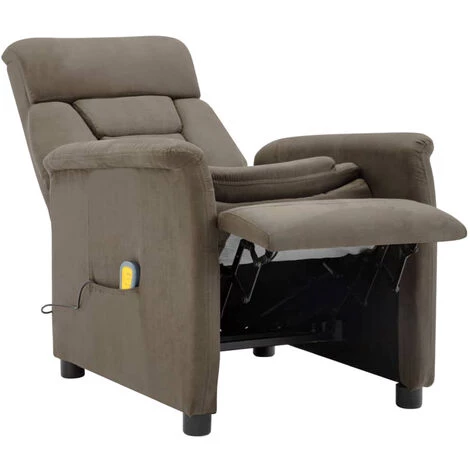 ASUPERMALL Fauteuil Inclinable De Massage Taupe Similicuir Daim 5 ASUPERMALL Fauteuil Inclinable De Massage Taupe Similicuir Daim – Image 3