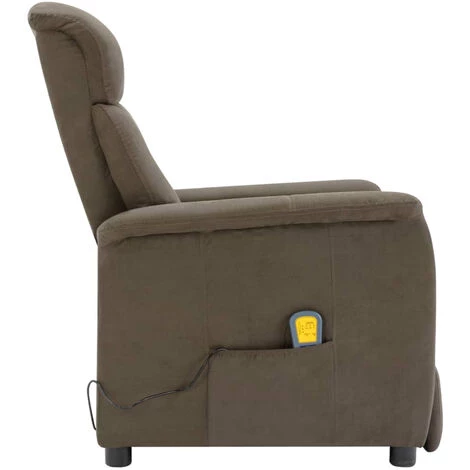 ASUPERMALL Fauteuil Inclinable De Massage Taupe Similicuir Daim 7 ASUPERMALL Fauteuil Inclinable De Massage Taupe Similicuir Daim – Image 5