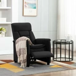 ASUPERMALL Fauteuil Inclinable De Massage Noir Similicuir Daim