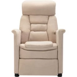 ASUPERMALL Fauteuil Inclinable De Massage Creme Similicuir Daim -Pas Cher Fauteuil Magasin 27558649 4