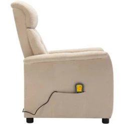 ASUPERMALL Fauteuil Inclinable De Massage Creme Similicuir Daim -Pas Cher Fauteuil Magasin 27558649 5