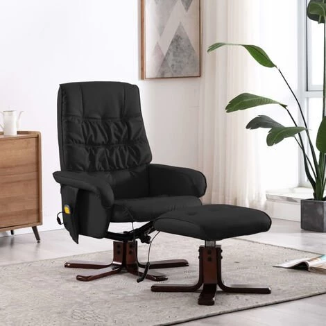 ASUPERMALL Fauteuil De Massage Inclinable Avec Repose-pied Noir Similicuir 3 ASUPERMALL Fauteuil De Massage Inclinable Avec Repose-pied Noir Similicuir