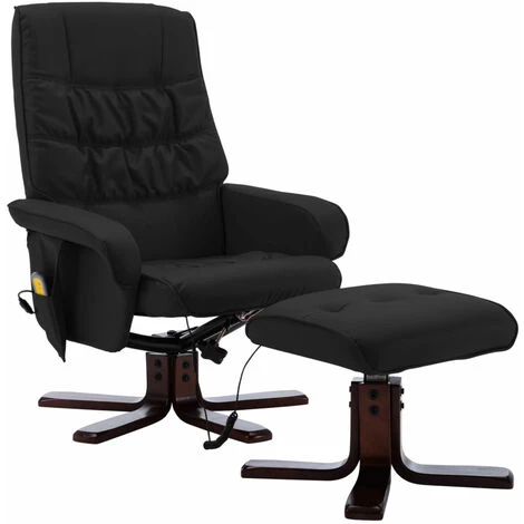 ASUPERMALL Fauteuil De Massage Inclinable Avec Repose-pied Noir Similicuir 4 ASUPERMALL Fauteuil De Massage Inclinable Avec Repose-pied Noir Similicuir – Image 2