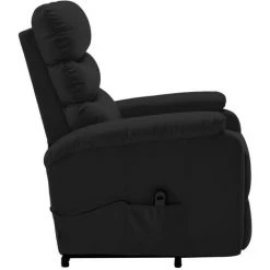 ASUPERMALL Fauteuil Inclinable Noir Similicuir -Pas Cher Fauteuil Magasin 27559937 5