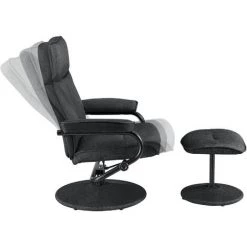 Fauteuil Relaxant TV Lohja Inclinable 108 X 79 X 77 Cm Noir [en.casa] -Pas Cher Fauteuil Magasin 27594069 4