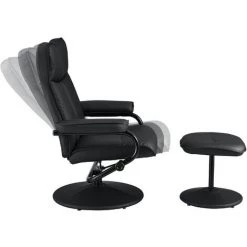 Fauteuil Relaxant TV Lohja Inclinable Similicuir 108 X 79 X 77 Cm Noir [en.casa] -Pas Cher Fauteuil Magasin 27594078 4