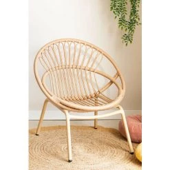 Fauteuil En Osier Synthétique Kletta SKLUM Aluminium - Osier Synthétique - NATUREL -Pas Cher Fauteuil Magasin 27611081 2