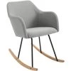 HOMCOM Fauteuil à Bascule Rocking Chair Grand Confort Accoudoirs Assise Dossier Garnissage Mousse Haute Densité Lin Gris - Gris