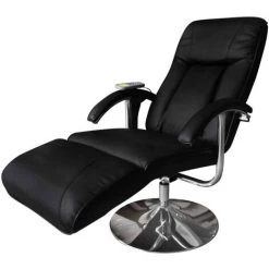 LITZEE Fauteuil De Massage Noir Similicuir