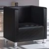 LITZEE Fauteuil Cube Noir Similicuir