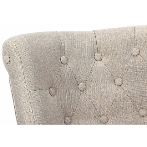 LITZEE Fauteuil De Style France Crème Tissu 7 LITZEE Fauteuil De Style France Crème Tissu – Image 5