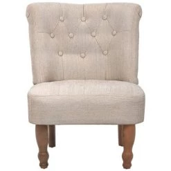 LITZEE Chaises En Style Français 2 Pcs Crème Tissu 9 LITZEE Chaises En Style Français 2 Pcs Crème Tissu -Pas Cher Fauteuil Magasin 27808374 3