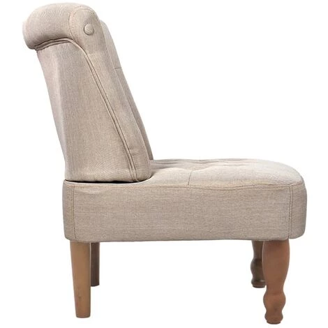 LITZEE Chaises En Style Français 2 Pcs Crème Tissu 7 LITZEE Chaises En Style Français 2 Pcs Crème Tissu – Image 5