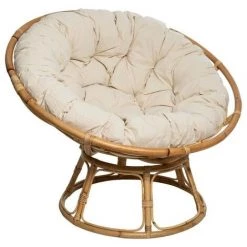 Fauteuil Papasan En Rotin Seram Atmosphera - Naturel - Naturel Et Beige