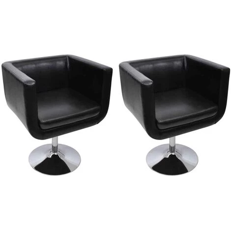 LITZEE Chaise De Bar 2 Pcs Cuir Artificiel Noir 3 LITZEE Chaise De Bar 2 Pcs Cuir Artificiel Noir