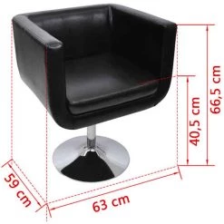 LITZEE Chaise De Bar 2 Pcs Cuir Artificiel Noir 9 LITZEE Chaise De Bar 2 Pcs Cuir Artificiel Noir -Pas Cher Fauteuil Magasin 27830912 4