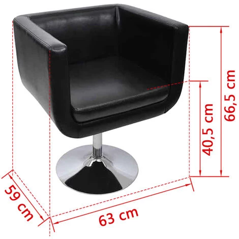 LITZEE Chaise De Bar 2 Pcs Cuir Artificiel Noir 6 LITZEE Chaise De Bar 2 Pcs Cuir Artificiel Noir – Image 4